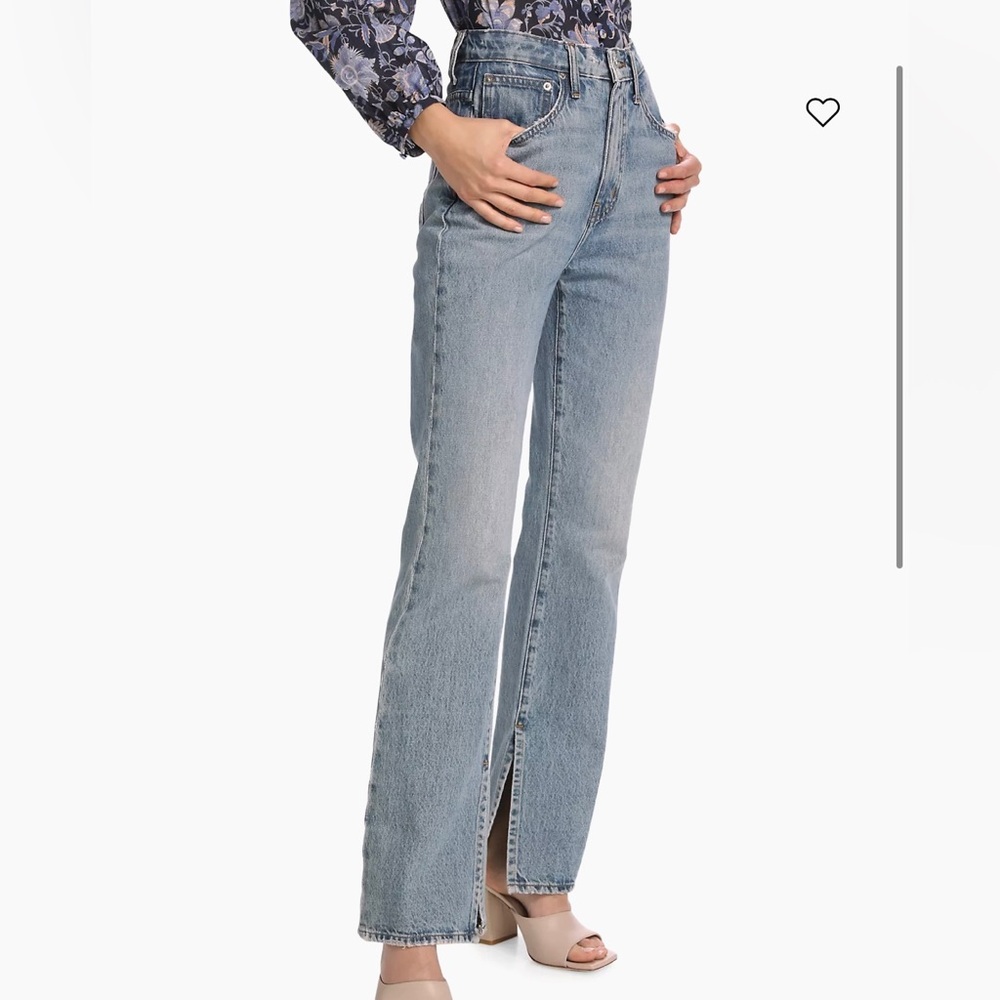 NWT $265 Derek Lam 10 Crossby Frankie Split Hem Straight Leg Jeans Size:32